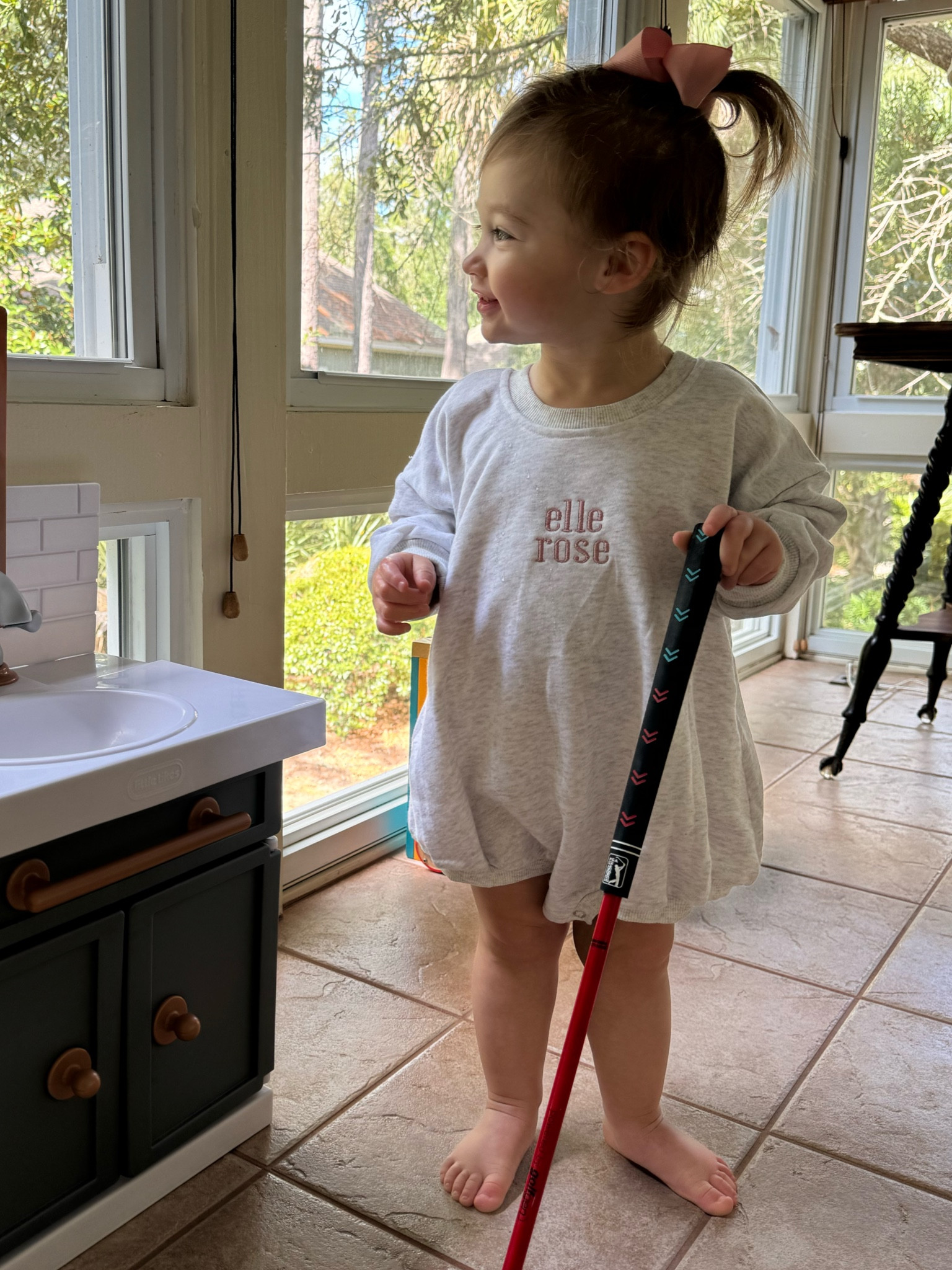 Baby girl sweatshirt romper with name embroidered on it. Monogram. 

#LTKBaby #LTKKids #LTKFindsUnder50