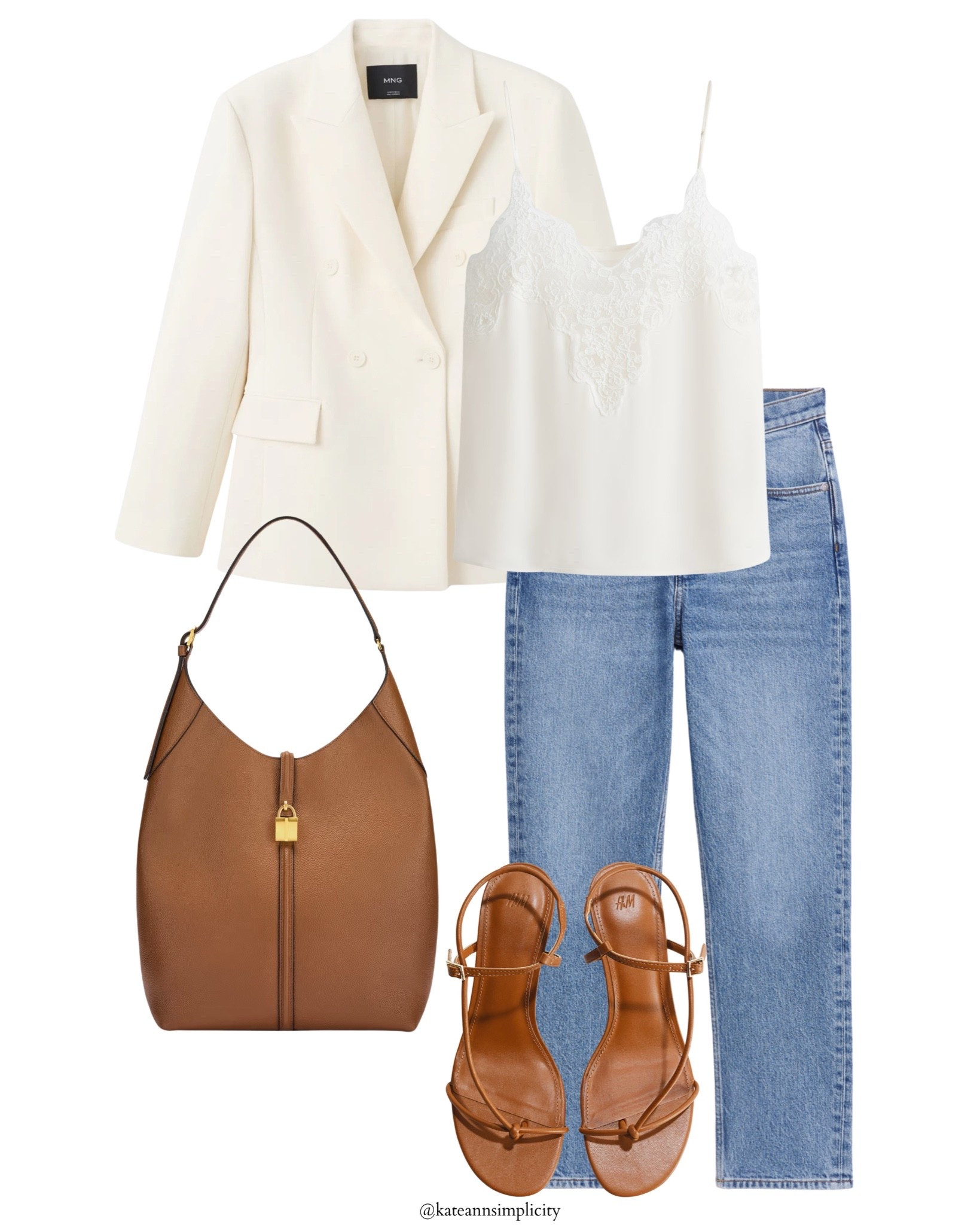 White and caramel
White blazer
Lace top
Summer outfit

#LTKSeasonal #LTKOver40 #LTKMidsize