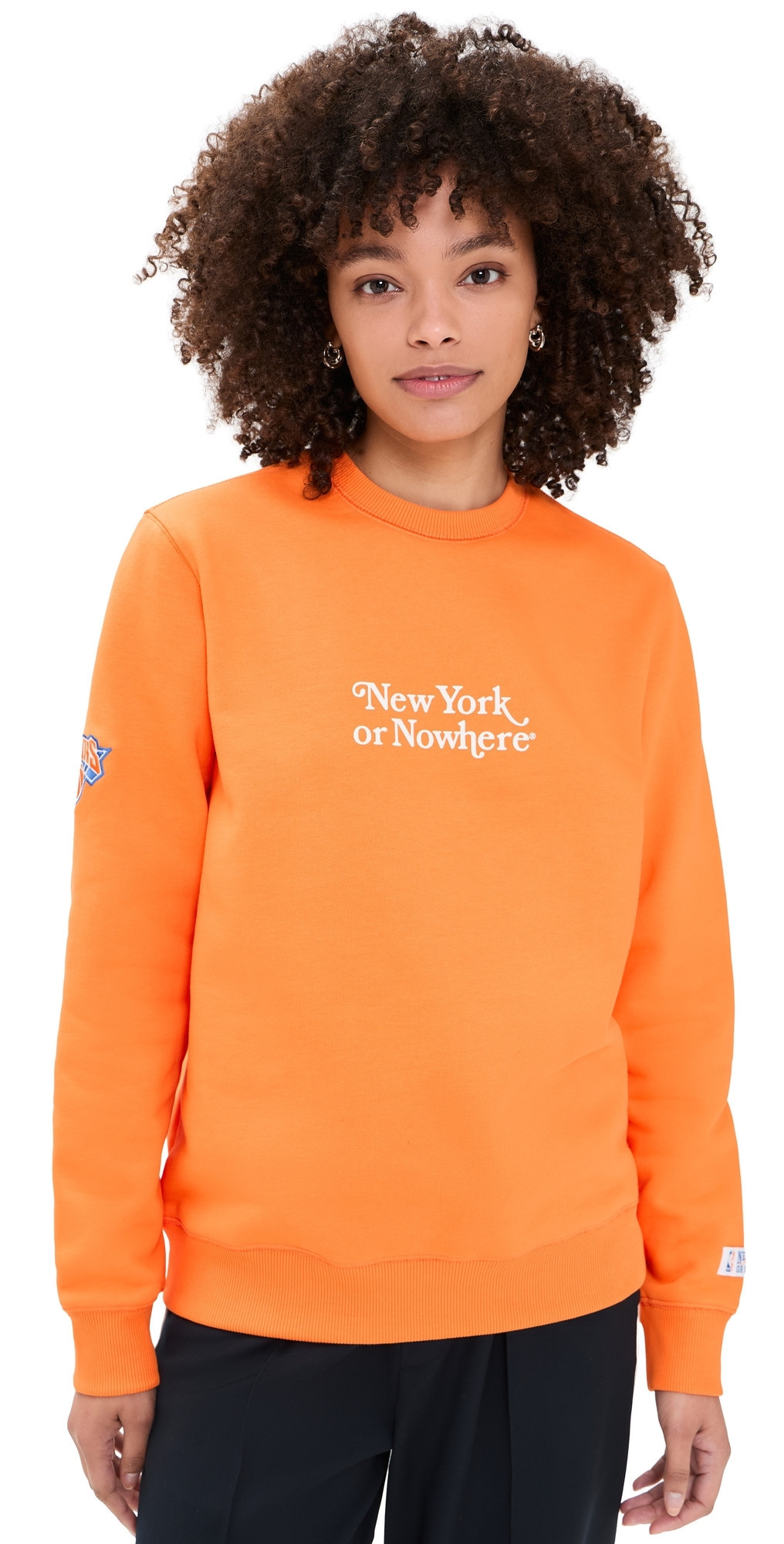 New York or Nowhere Knicks Classic Crewneck Sweatshirt Orange Garment Dyed M | Shopbop
