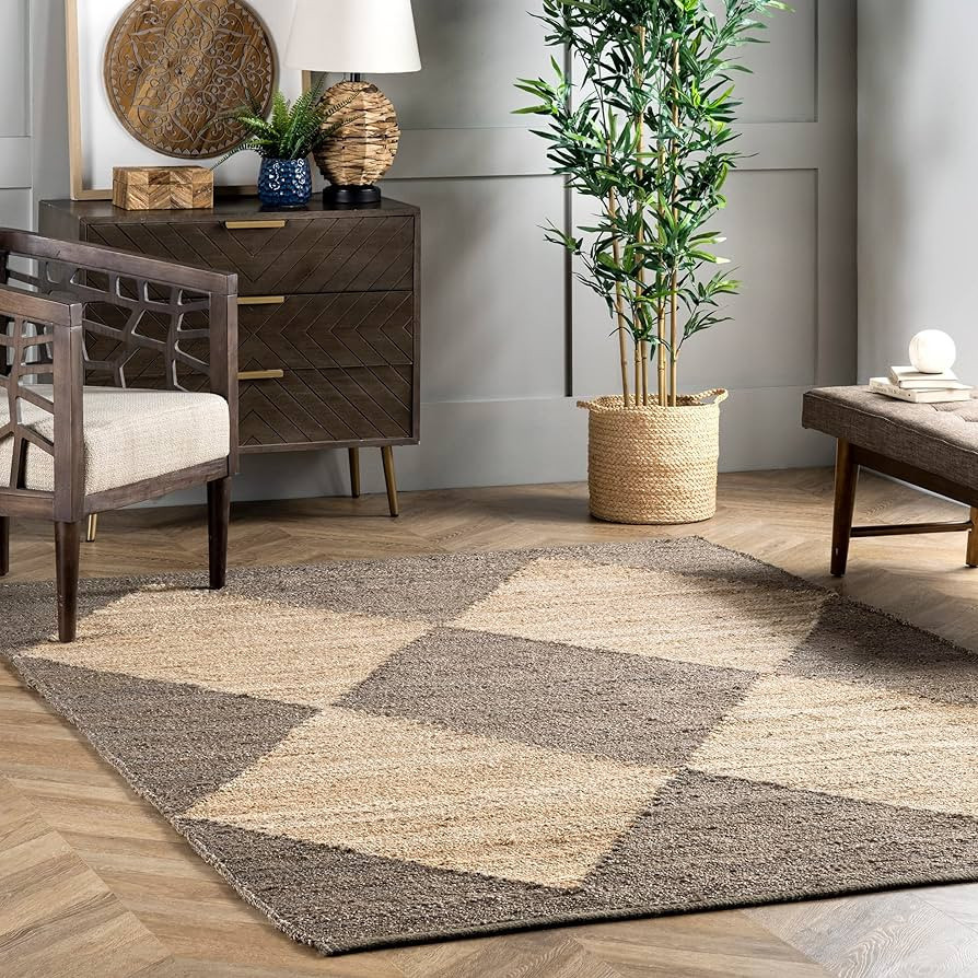 nuLOOM Pandora Diamond Jute Area Rug, 9x12, Grey | Amazon (US)
