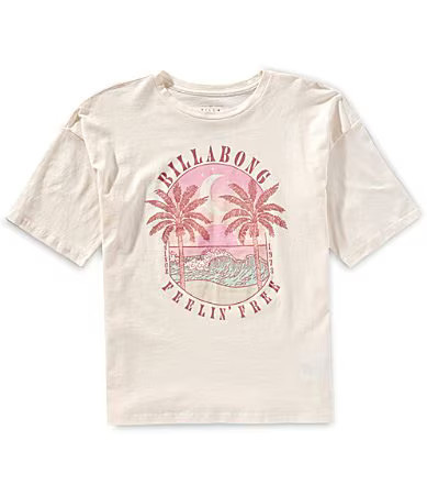Billabong Big Girls 7-16 Short-Sleeve Feelin' Free Oversized T-Shirt - S | Dillard's