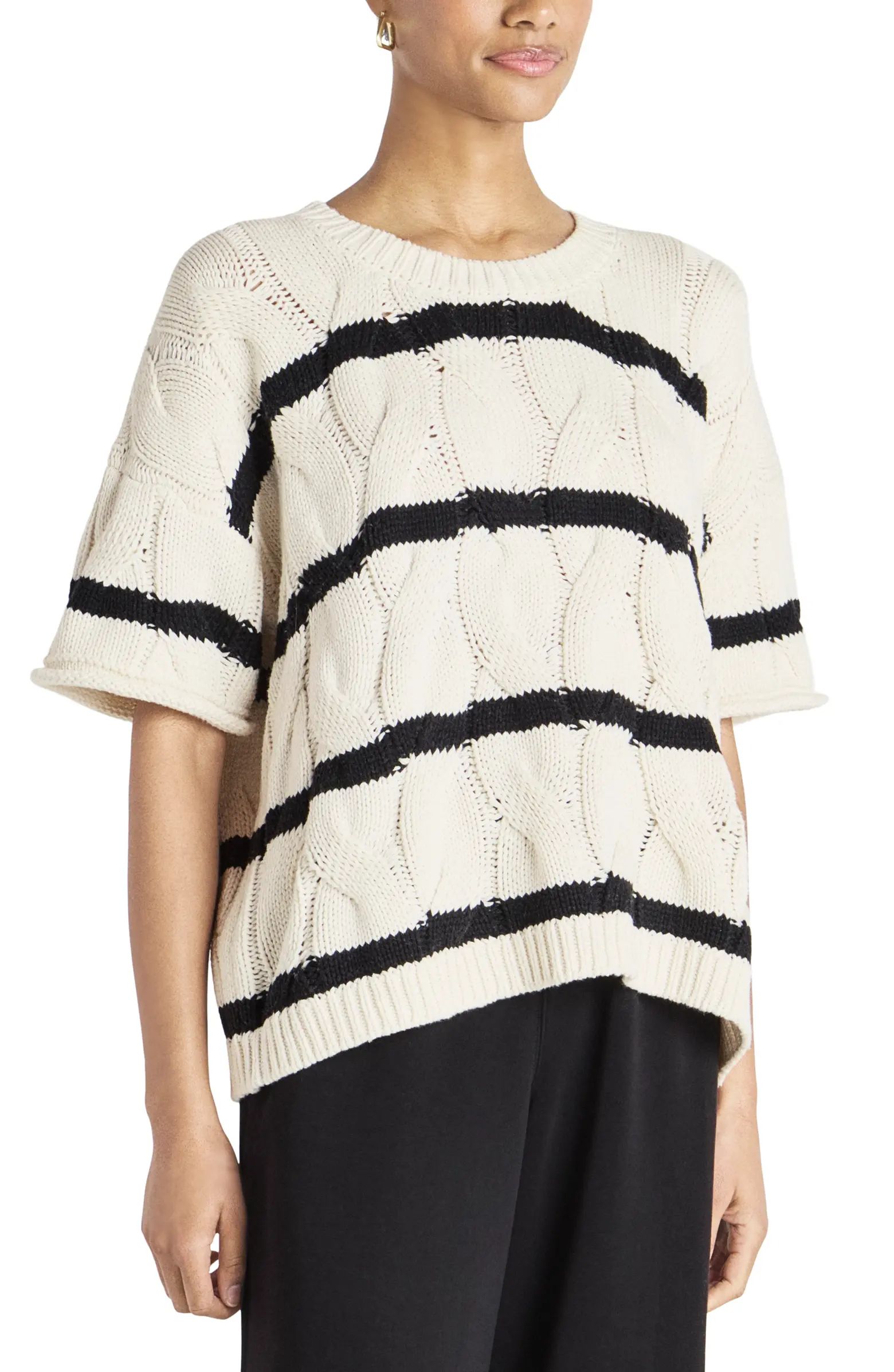 Splendid x Cella Jane Stripe Short Sleeve Sweater | Nordstrom | Nordstrom