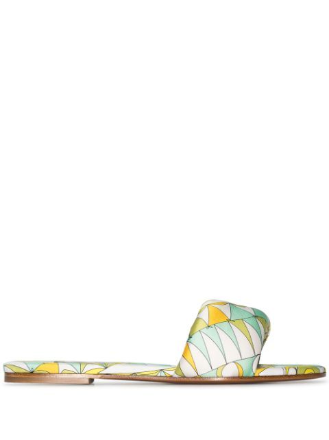 Bandierine-print flat mules | Farfetch (US)