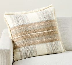 Stewart Plaid with Faux Fur Back Pillow | Pottery Barn (US)