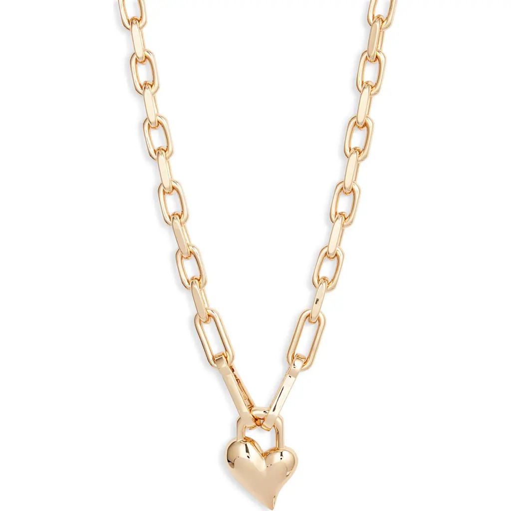 JENNY BIRD Padlock Heart Pendant Chain Necklace in High Polish Gold at Nordstrom | Nordstrom