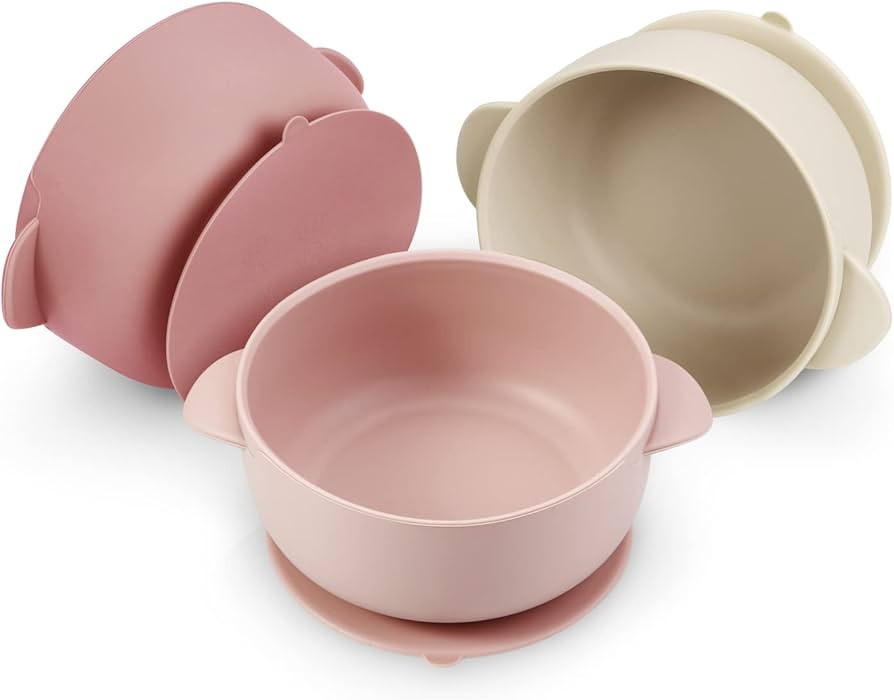 PandaEar 3 Pack Baby Bowls with Suction| Stay Put Silicone Food Bowl for Babies Kids Toddlers Inf... | Amazon (US)