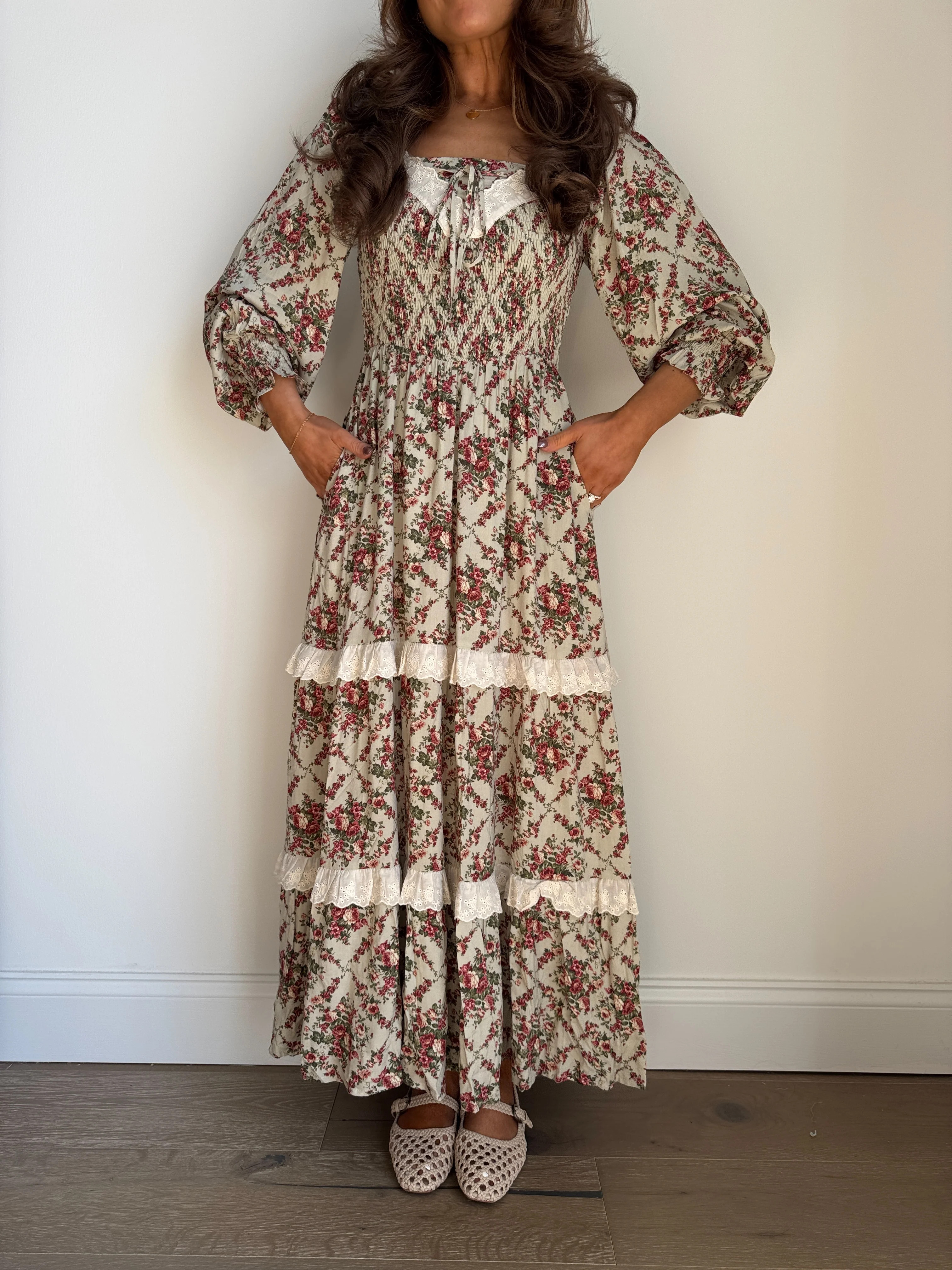 The Rose Vintage Dress (Sage) | Shop Your Darling Style