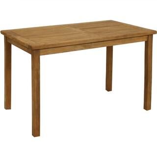 Sunnydaze Decor 47 in. Rectangular Teak Stain Finish Outdoor Dining Table-JVA-360 - The Home Depo... | The Home Depot