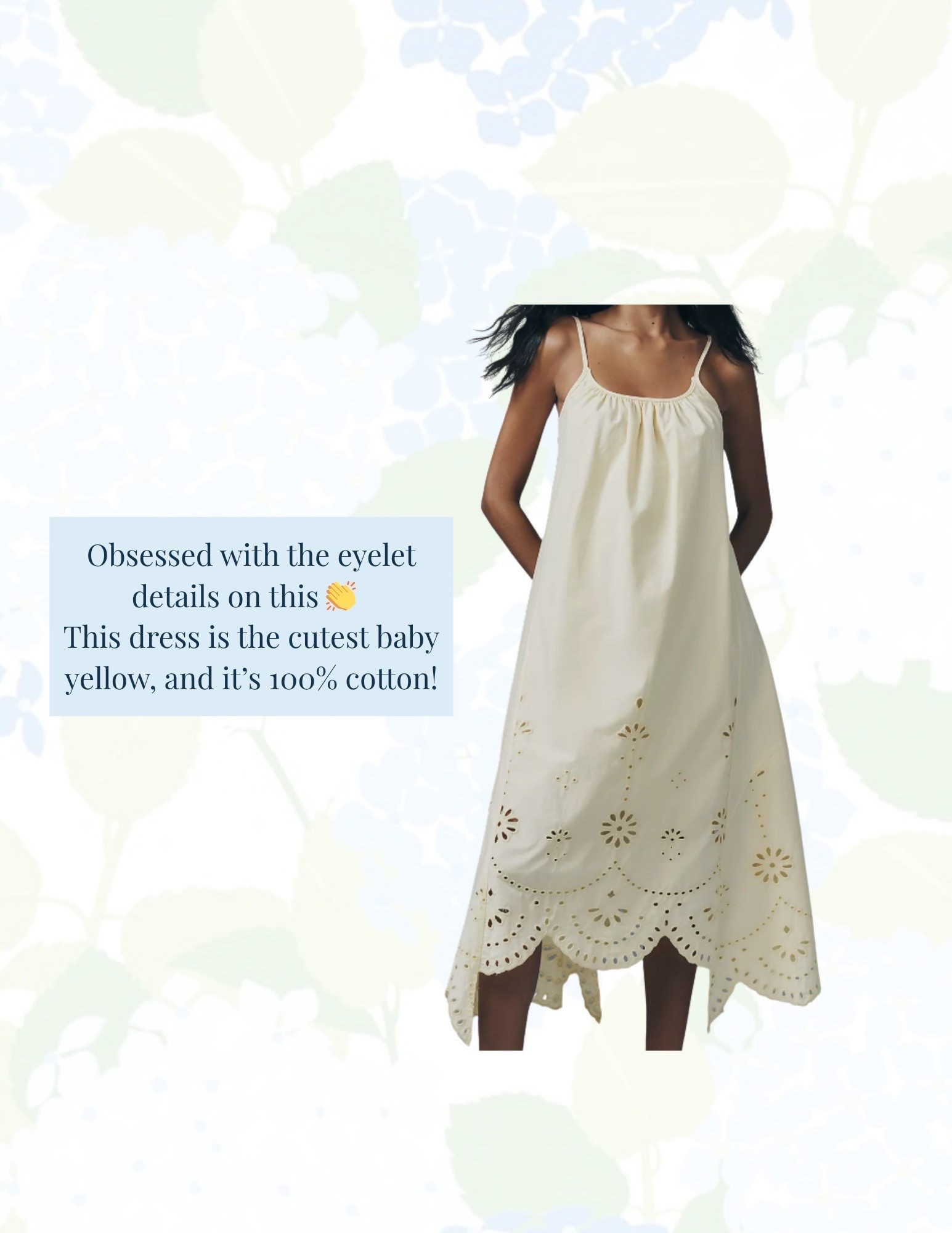 Yellow has been one of my favorite colors for the summer! I love this cotton dress with all the beautiful eyelet details!

#LTKootd #LTKSeasonal
