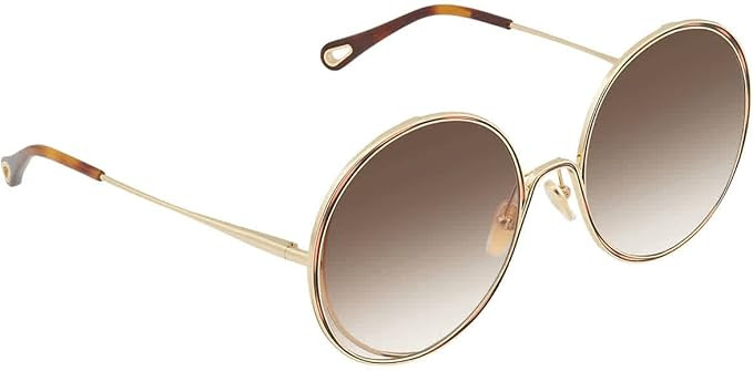 Chloe Brown Gradient Round Ladies Sunglasses CH0037SA 001 61 | Amazon (US)