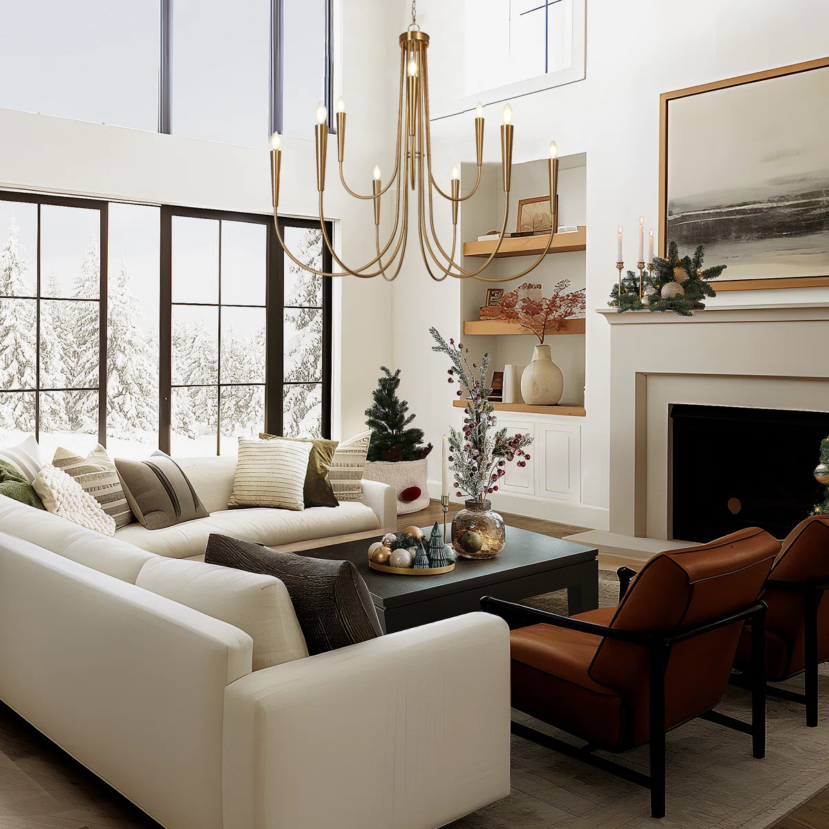 Otho 41.3" W 9-Light Wagon Wheel and Candle Style Chandelier | Wayfair North America
