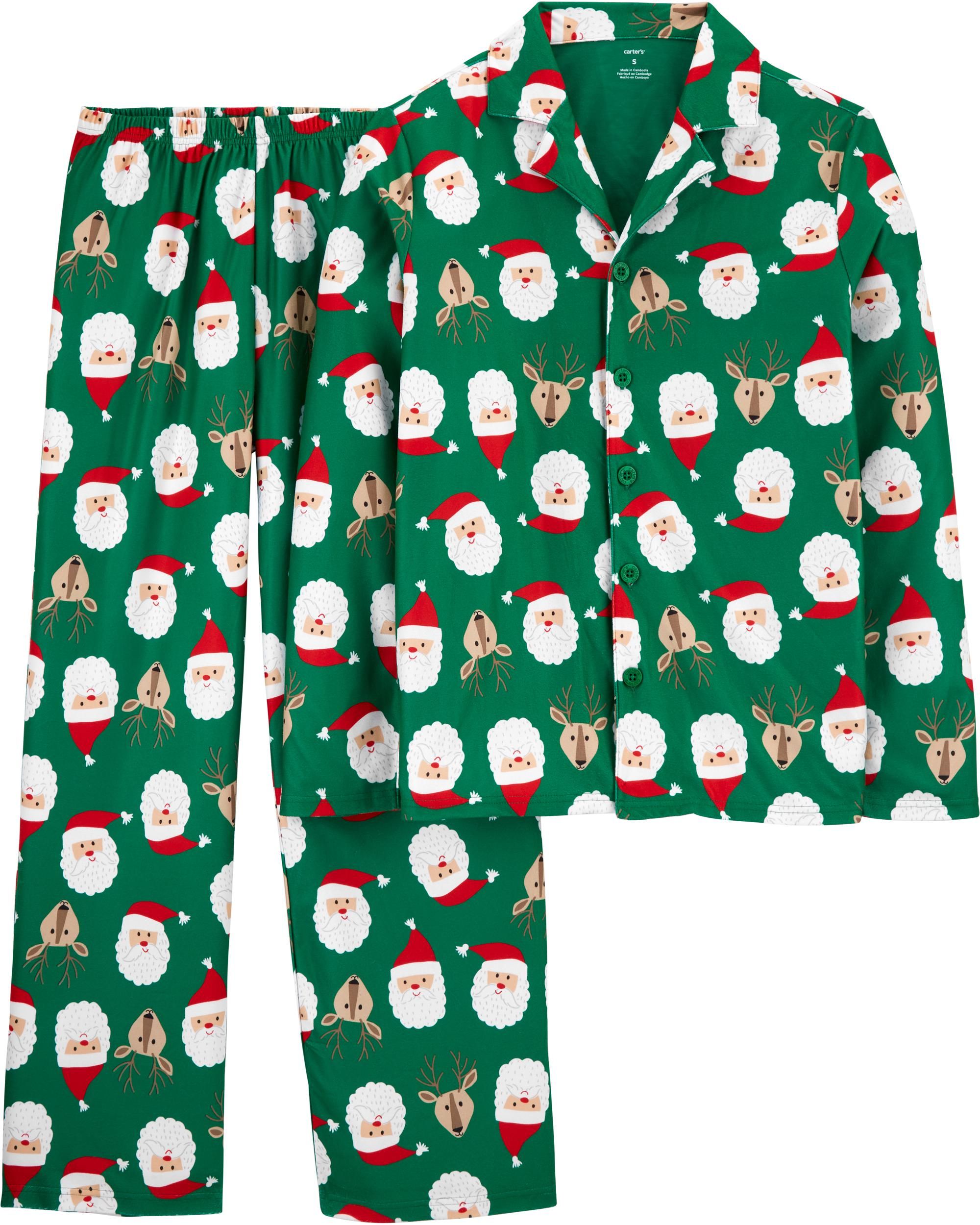 2-Piece Adult Christmas Coat-Style Fleece PJs | Carter's