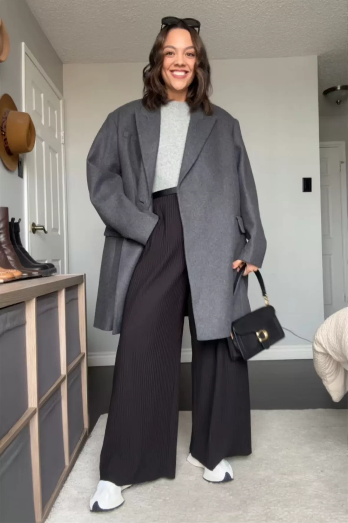 OVERSIZED POWER-SHOULDER WOOL COAT curated on LTK