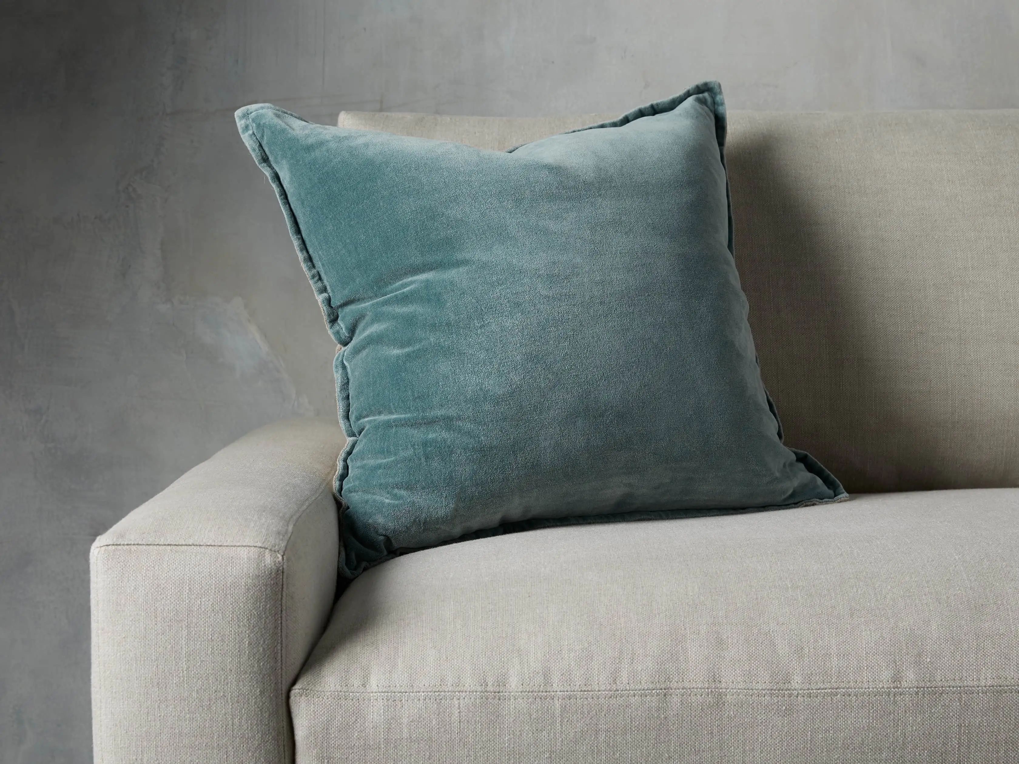 Stone Washed Velvet Pillow | Arhaus