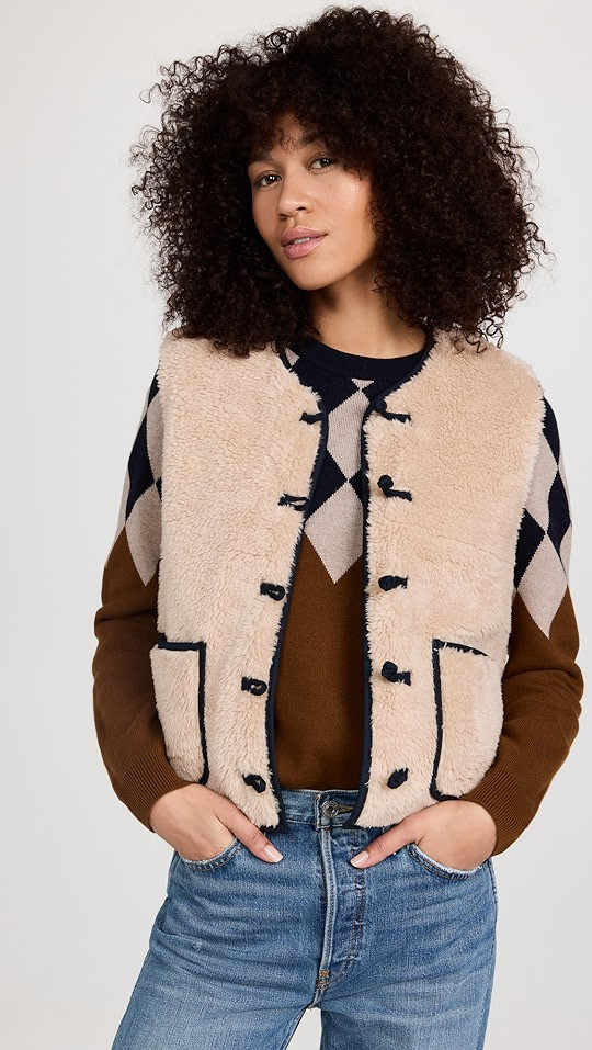 RE/DONE Knot Front Sherpa Vest | SHOPBOP | Shopbop