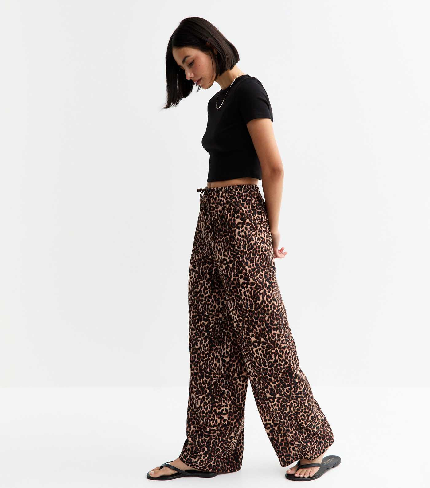 Brown Leopard Print Wide Leg Trousers | New Look | New Look (UK)