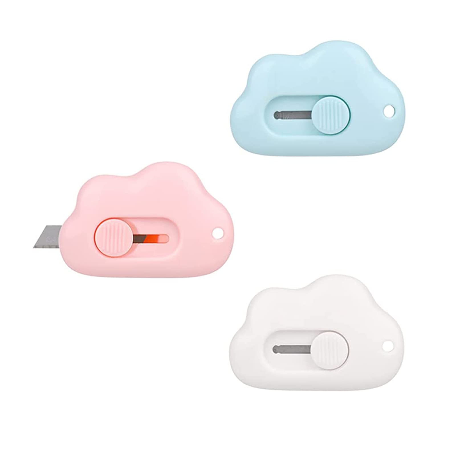 CIEOVO 3 Pcs Cloud Shaped Mini Art Utility Knives Box Cutter Retractable Letter OpenerPortable, S... | Amazon (US)