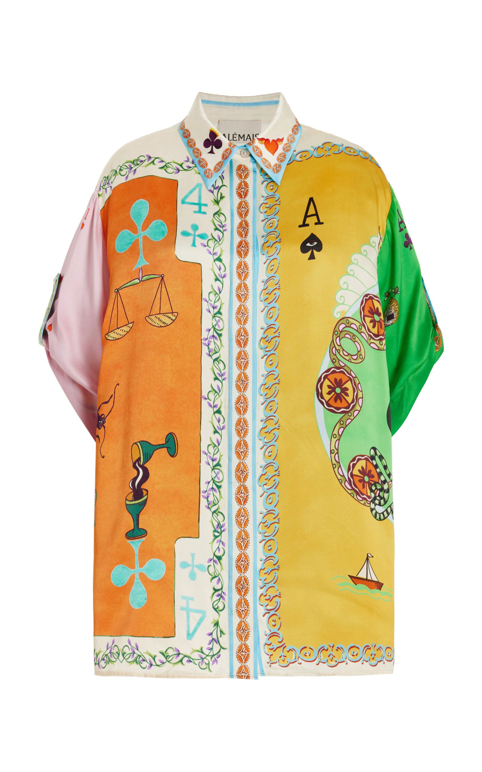Rummy Oversized Printed Silk-Satin Shirt | Moda Operandi (Global)