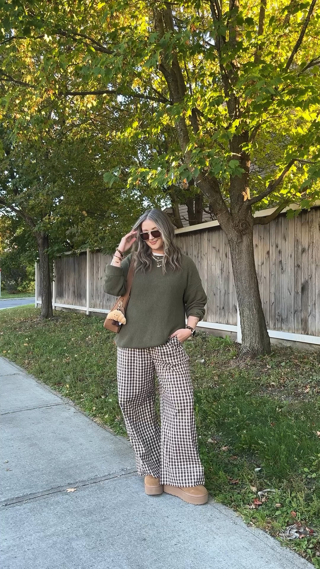 Comfy fall outfit! Wearing L in the sweater, Canadian link under similar products. Wearing M in the plaid pants. I’m a 9.5-10 shoe and wear a 10min the Uggs shirt

#LTKfall #LTKsale #LTKstyletip