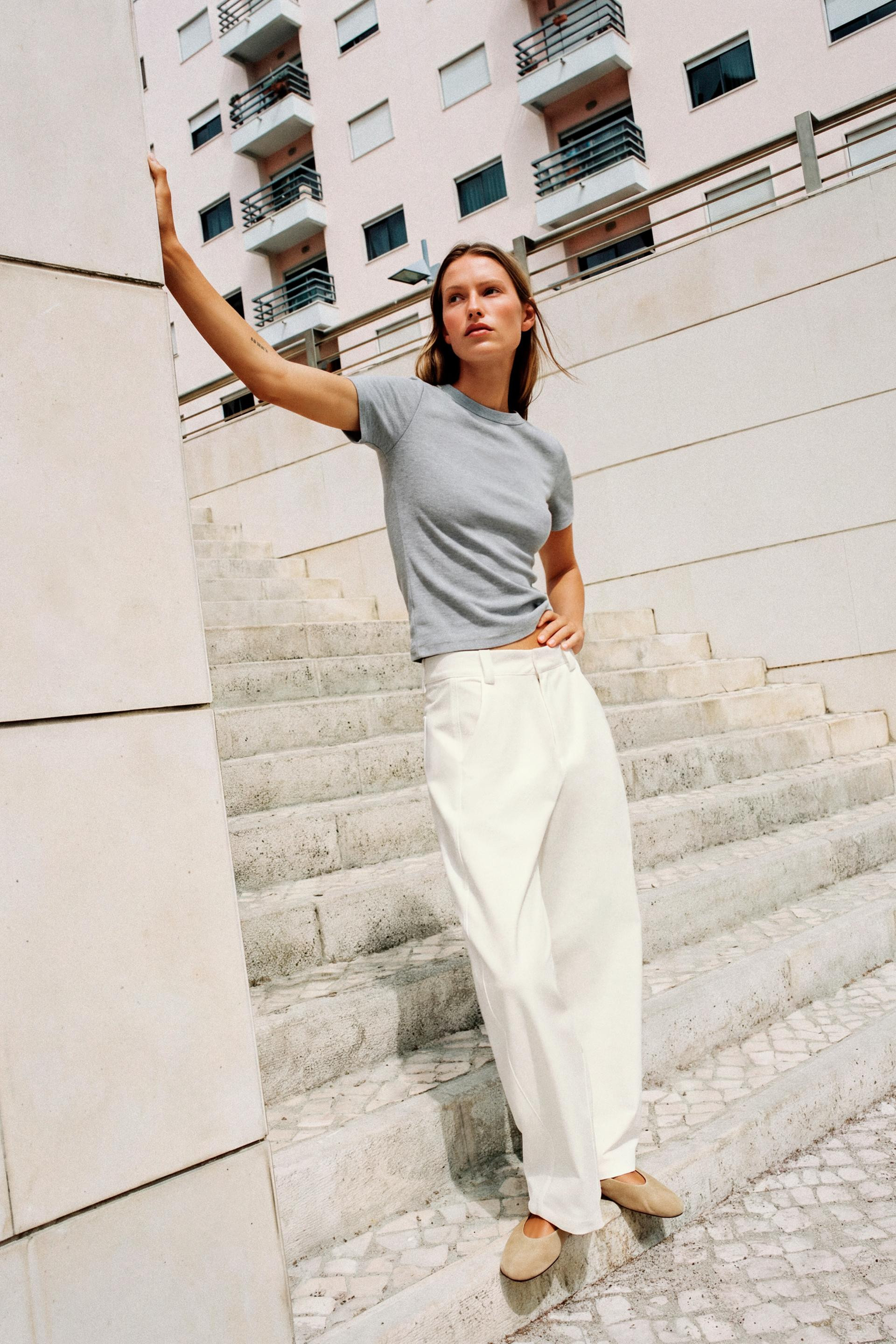 Zara - Short Sleeve Soft-Touch Knit Jumper In Taupe Grey - Xl - Woman | Zara UK