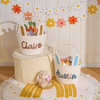 Personalized Easter Basket Baby Gift Shower I-Cord Knitting Craft Toy Organizer | Etsy (US)