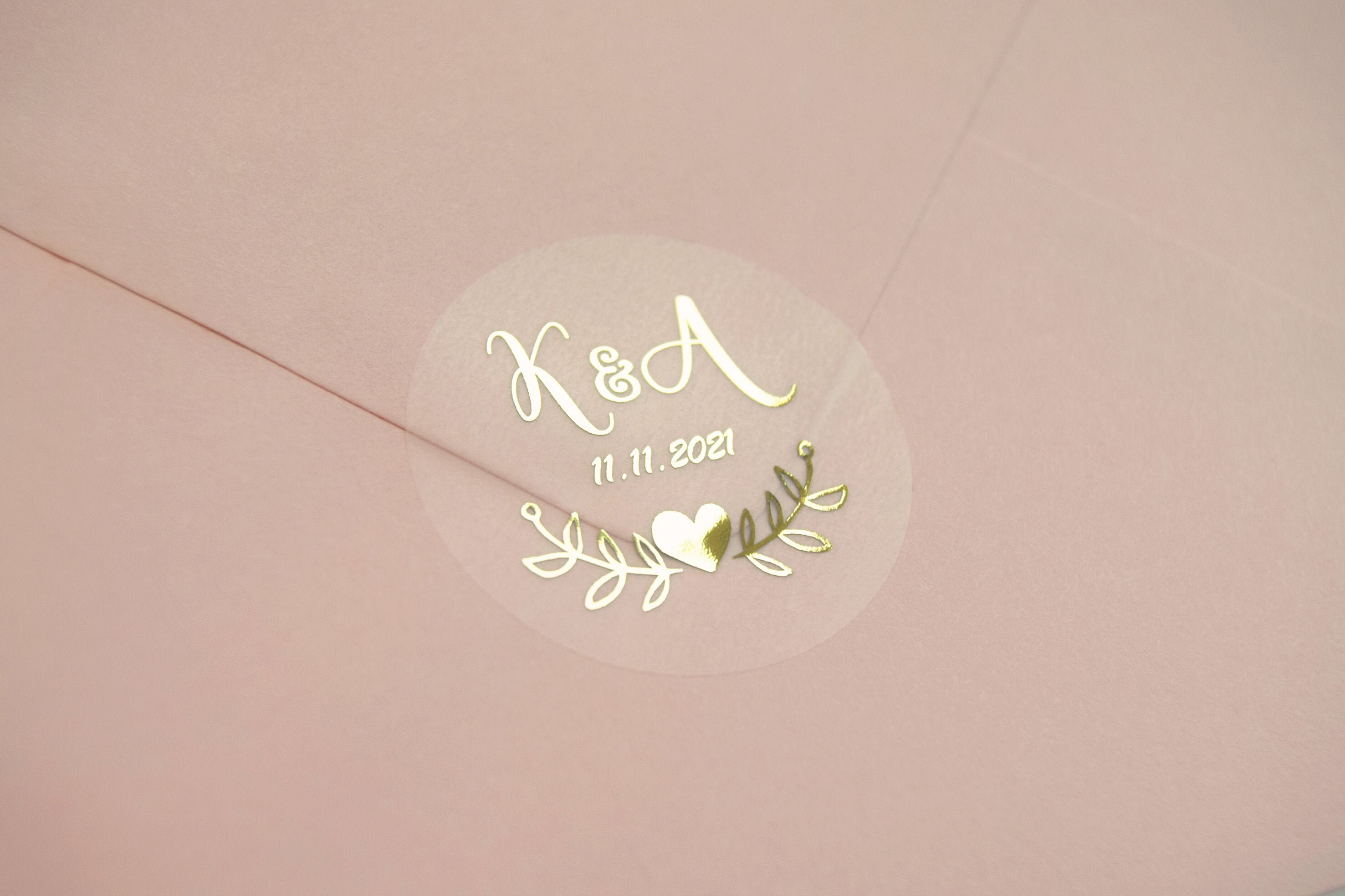 Real Foil Wedding Stickers Semi Transparent Labels Rose Gold | Etsy | Etsy (US)