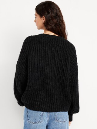 Wool-Blend Shaker-Stitch Cardigan Sweater | Old Navy (US)