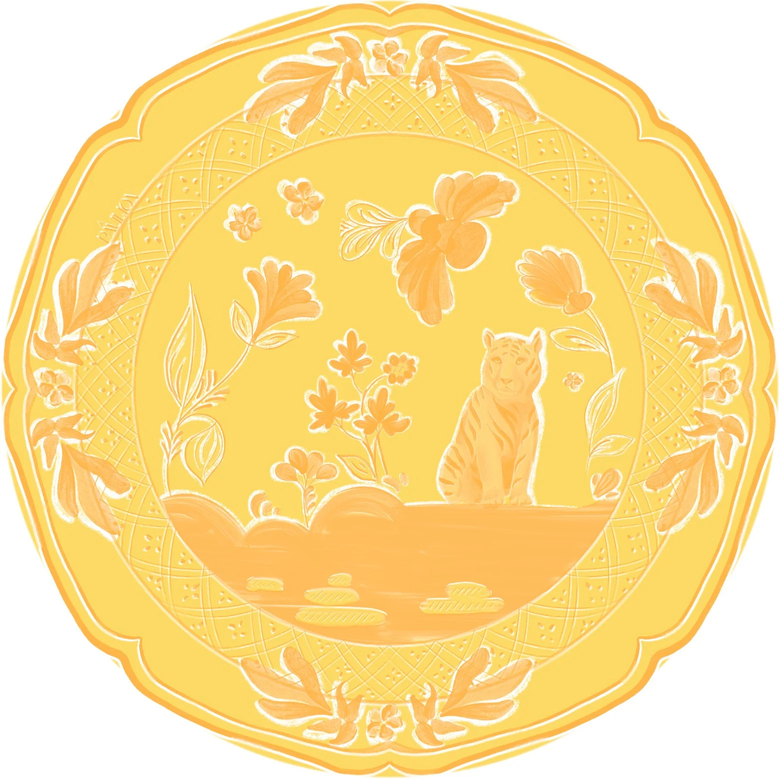 Baton Rouge Sunshine Yellow Tiger Dessert Collegiate Paper Plates - 8 Pack | Pavilion Paper