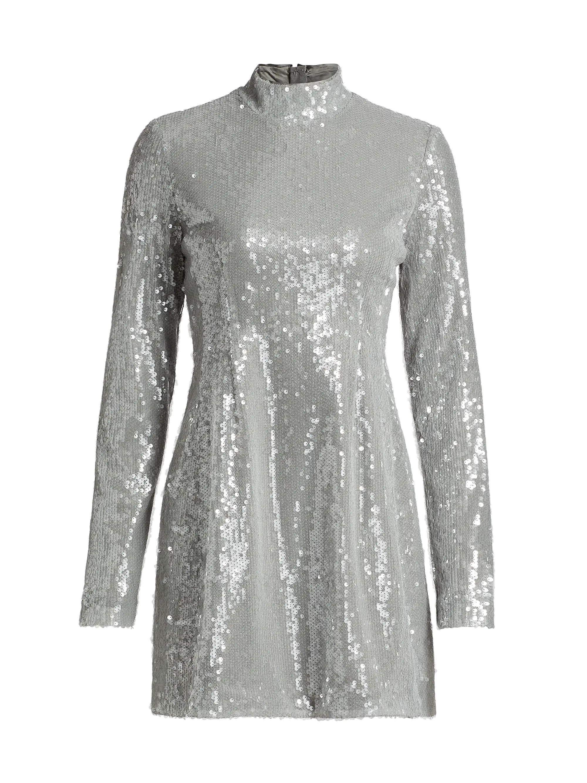 Nicholas the Label Daphne Sequin Long-Sleeve Minidress | Saks Fifth Avenue | Saks Fifth Avenue