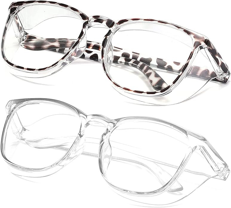 Amazon.com: SeeBand Safety Glasses Anti Fog Round Clear Safety Goggles Scratch Resistant with Blu... | Amazon (US)