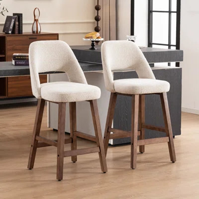 Mid-Century Modern Armless Upholstered Counter Stool | Wayfair North America