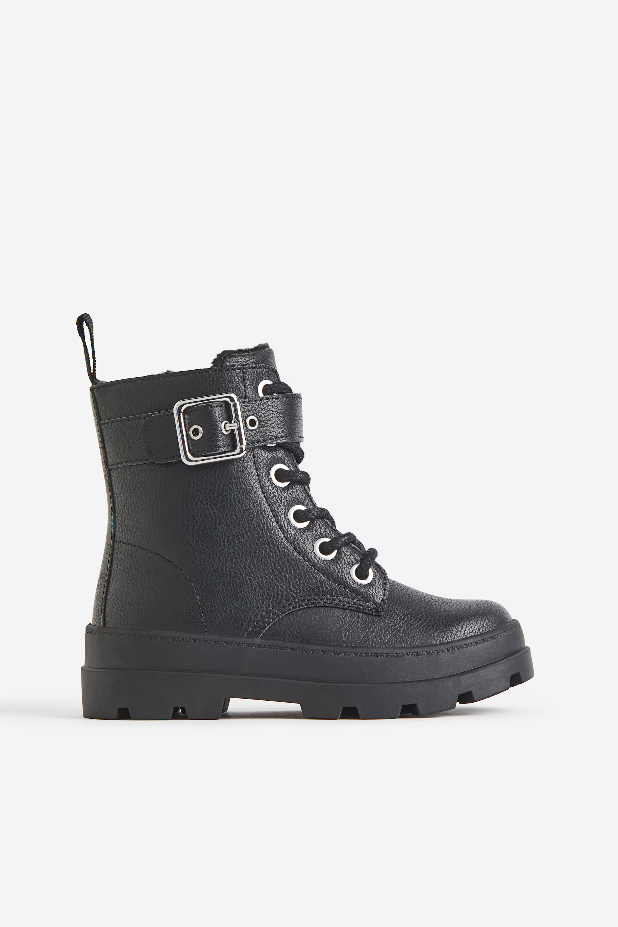 Warm-lined Boots with Laces - No heel - Black - Kids | H&M US | H&M (US + CA)