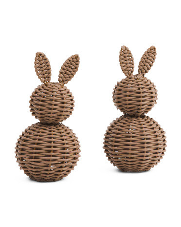 Set Of 2 Woven Bunnies | TJ Maxx