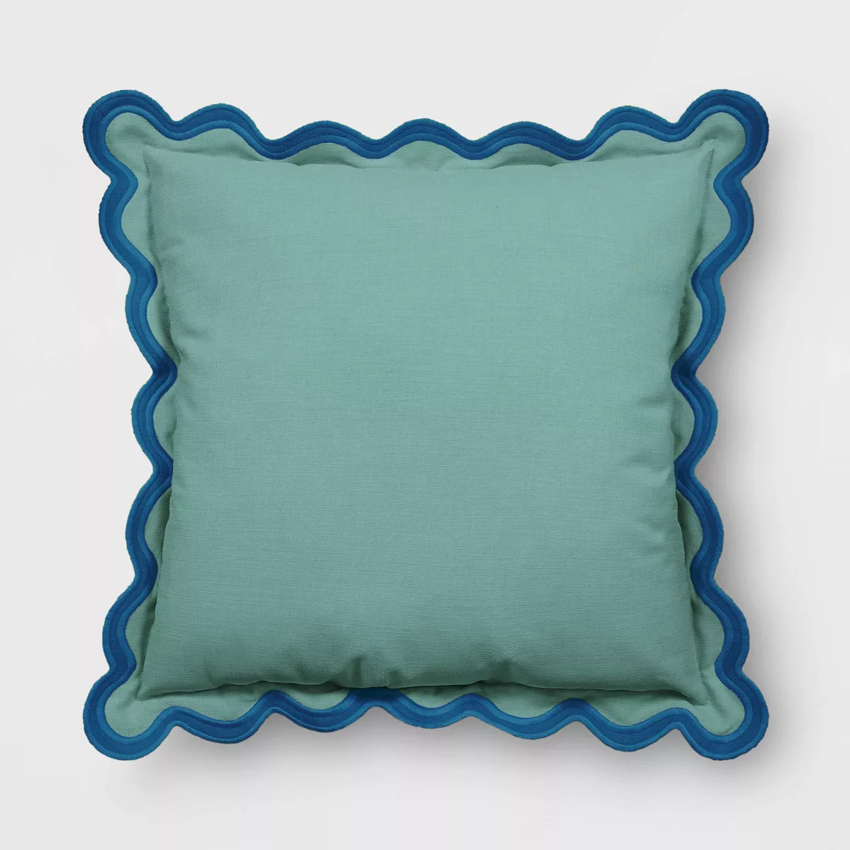 20"x20" Scalloped Square Outdoor Throw Pillow Green - Threshold™ | Target
