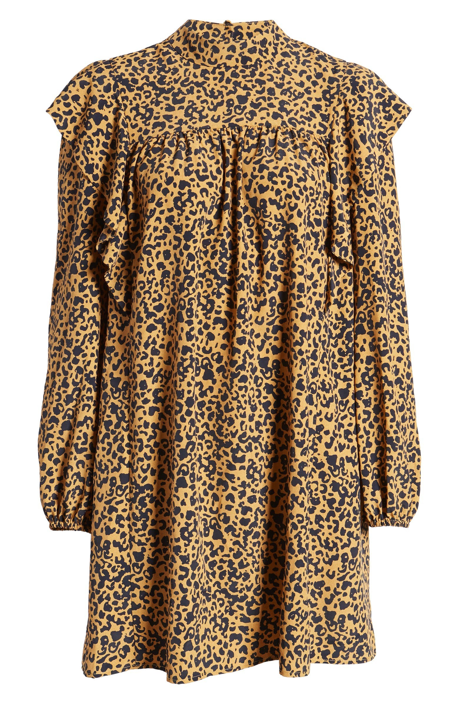 Pierce Leopard Print Long Sleeve Mock Neck Minidress | Nordstrom