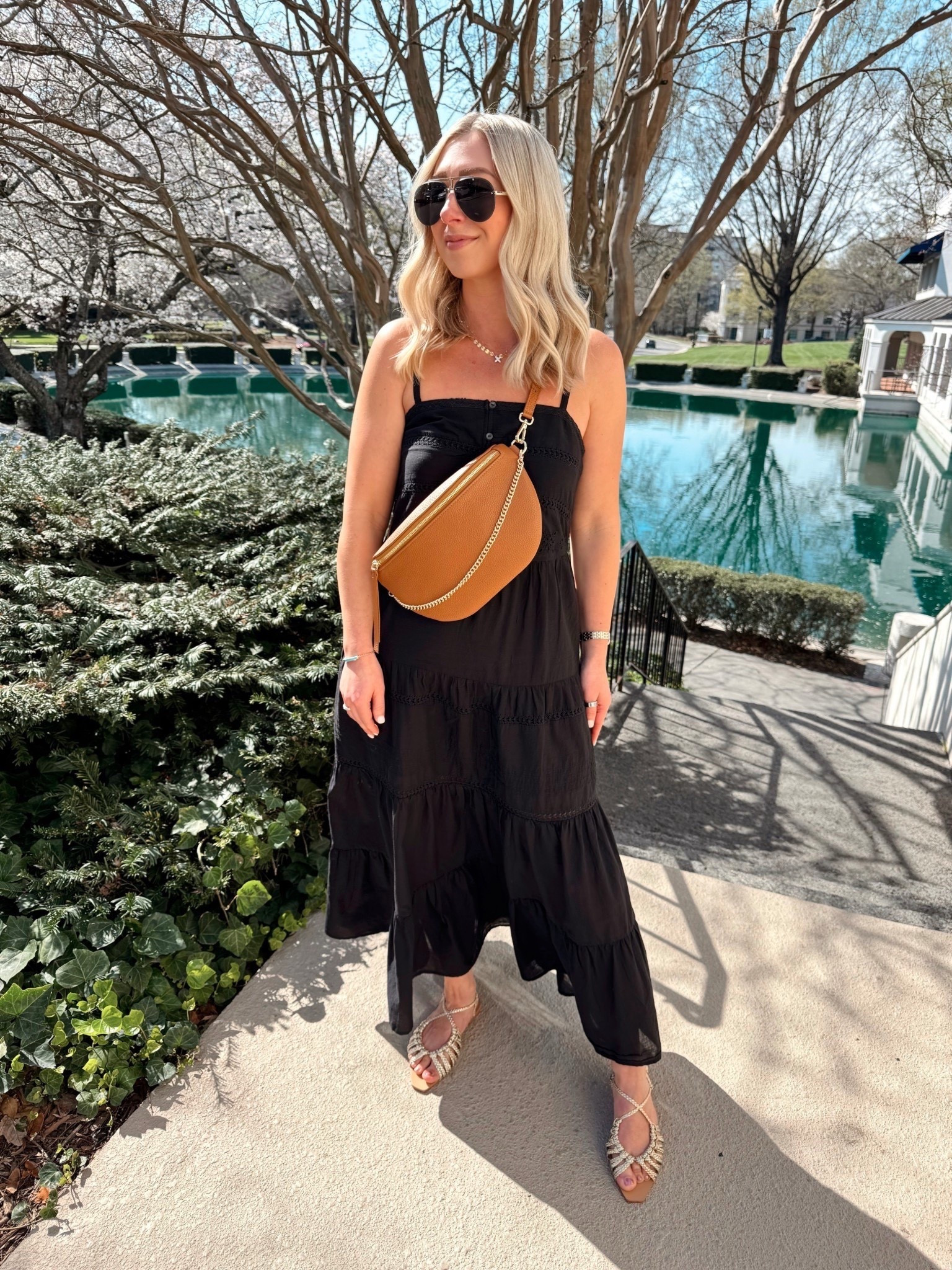 Got to sneak away for lunch at our favorite while Brayden was at a birthday party yesterday and wore this super cute maxi dress! 🤩 It’s giving loveshackfancy vibes but it’s under $50! 💁🏼‍♀️ Paired with my favorite belt bag I can’t stop wearing! You can shop everything via the 🔗 in my bio! 

Maxi dress size XS (runs big), code: LTK15 for 15% OFF my bag! Sandals run TTS!

Spring outfits, maxi dresses, target, belt bag 

#LTKgrwm #LTKmomlife #LTKootd