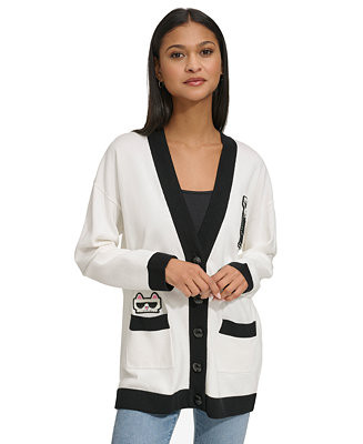 Women's Varsity Logo-Patch Button Cardigan | Macy's