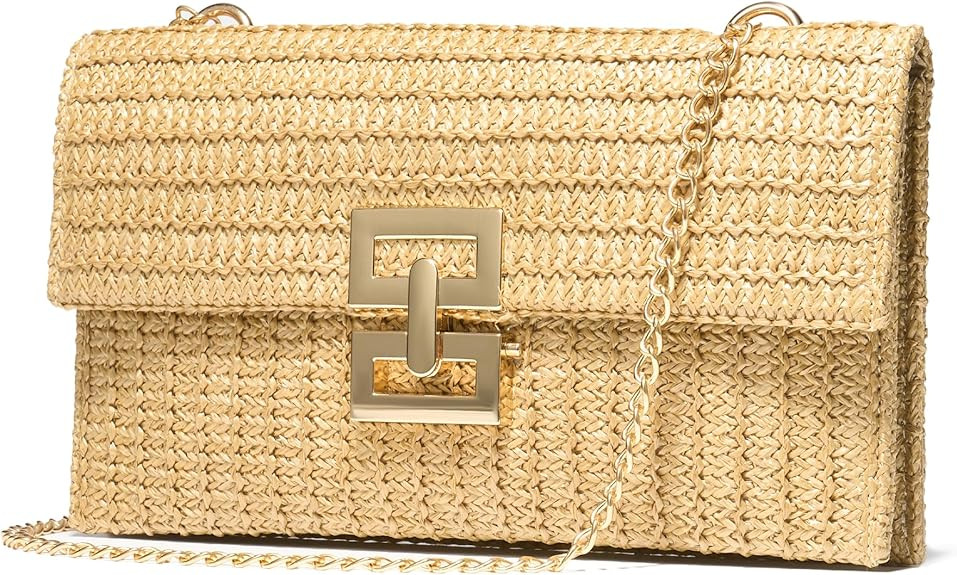 SWEETV CHUNLI Straw Purse Woven Beach Bag Summer Clutch Purse Boho Crossbody Bags for Women Small... | Amazon (US)