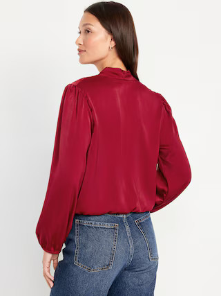 Wrap-Front Satin Top | Old Navy (US)