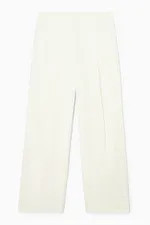 PANTALON CHINO À PLIS SERGÉ STYLE BARREL - ÉCRU - Trousers - COS | COS (EU)