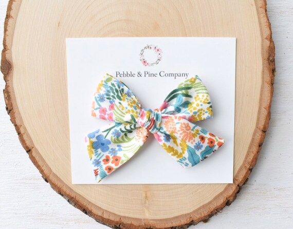 Summer Baby Bow, Baby Headbands, Pinwheel Hair Bows, Floral Baby Bow, String Hair Bow, Rifle Pape... | Etsy (US)