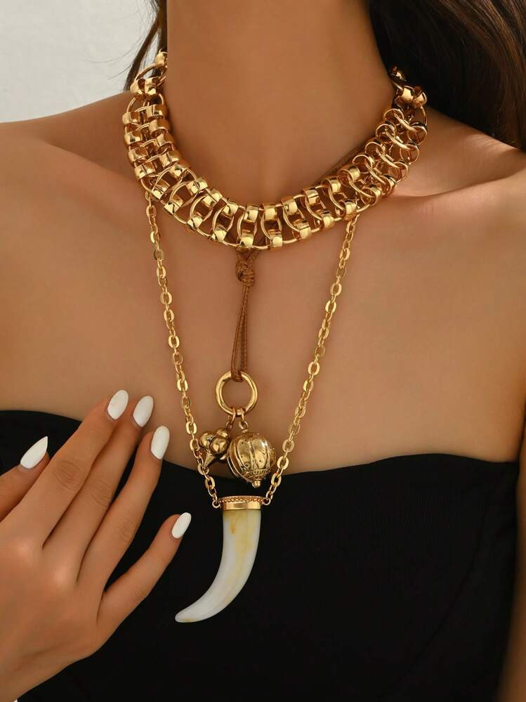 3pcs Fashionable Vintage Multi-Layer Necklace, Suitable For Men And Women, Daily Wear And Gift | SHEIN