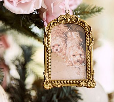 LoveShackFancy Gold Bow Frame Ornament | Pottery Barn (US)