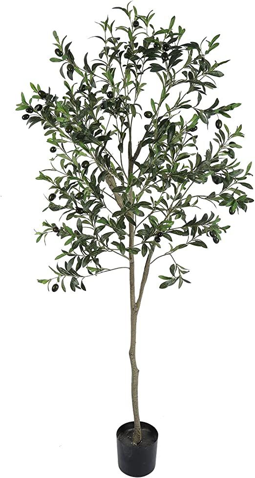 Binnny Flower 6ft Faux Olive Tree Tall Artificial Olive Tree Silk Fake Plants Indoor for Home Off... | Amazon (US)