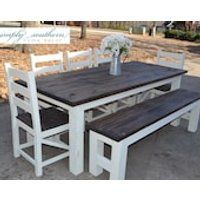 Farmhouse Table w/ Square 4 x 4 Legs (Custom Built) | Etsy (US)