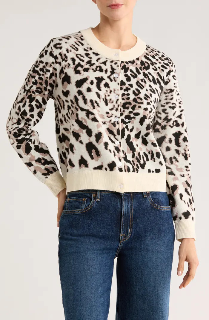 Bobeau Leopard Spot Button Front Cardigan | Nordstromrack | Nordstrom Rack