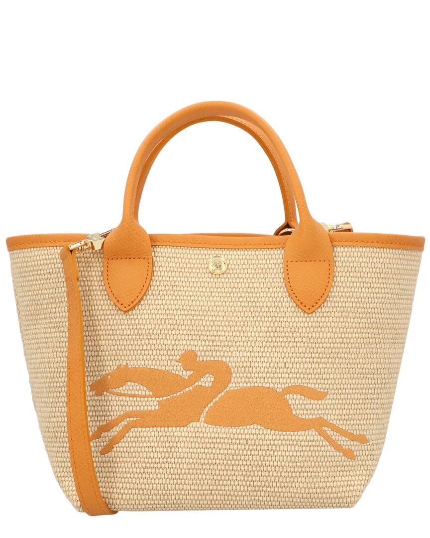 Longchamp Le Panier Pliage Small Raffia Handle Tote with Strap | Shop Simon
