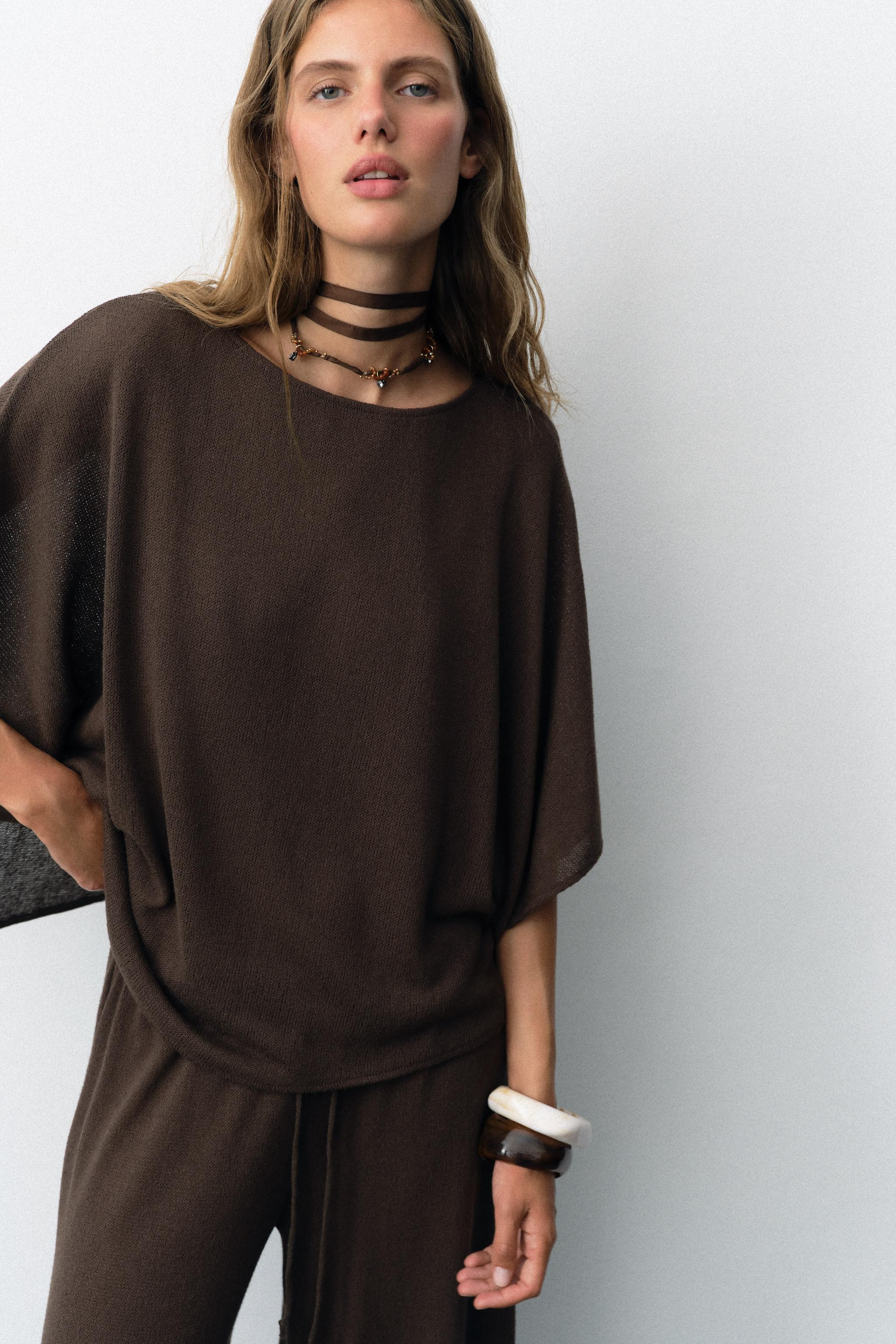 SHORT SLEEVE RUSTIC TOP | Zara UK