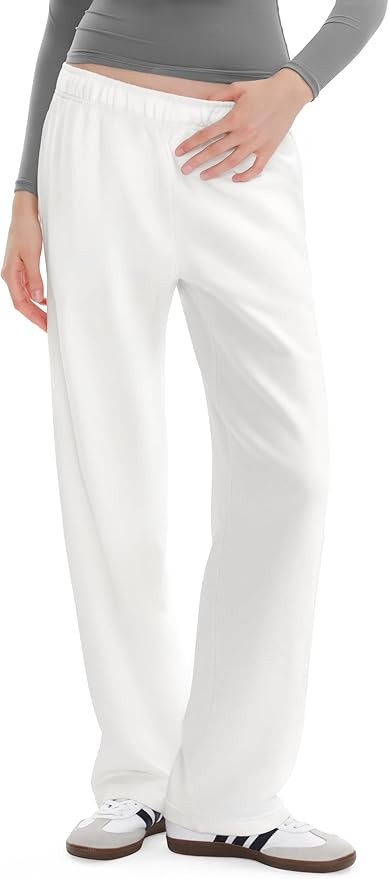 PUMIEY Women's Wide Leg Sweatpants Straight Baggy Sweat Pants High Waisted Lounge Pants Airy Coll... | Amazon (US)