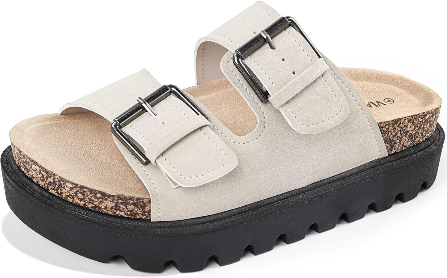 Women's Cork Platform Sandals Women with Adjustable Buckle, Black Platform Sandals Open-Toe Summe... | Amazon (US)